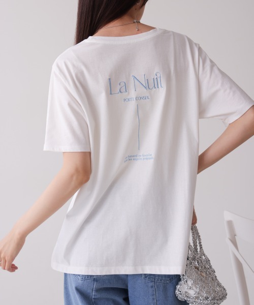 Bab(バブ)の「バックロゴ刺繍半袖Tシャツ(Tシャツ/カットソー・レディース・イエロー/ピンク/オフホワイト/ブラック・M)」の13枚目の写真
