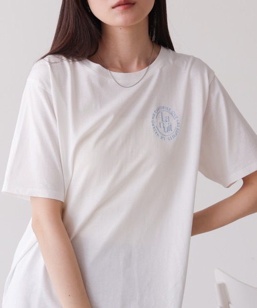 Bab(バブ)の「バックロゴ刺繍半袖Tシャツ(Tシャツ/カットソー・レディース・イエロー/ピンク/オフホワイト/ブラック・M)」の14枚目の写真