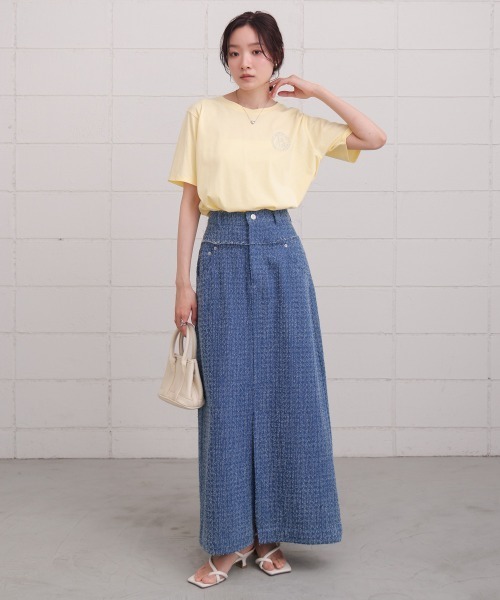 Bab(バブ)の「バックロゴ刺繍半袖Tシャツ(Tシャツ/カットソー・レディース・イエロー/ピンク/オフホワイト/ブラック・M)」の16枚目の写真