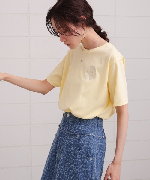 Bab(バブ)の「バックロゴ刺繍半袖Tシャツ(Tシャツ/カットソー・レディース・イエロー/ピンク/オフホワイト/ブラック・M)」の18枚目の写真