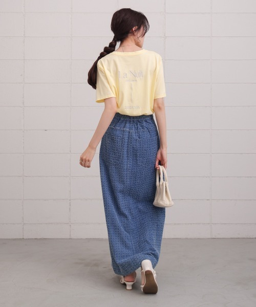 Bab(バブ)の「バックロゴ刺繍半袖Tシャツ(Tシャツ/カットソー・レディース・イエロー/ピンク/オフホワイト/ブラック・M)」の21枚目の写真