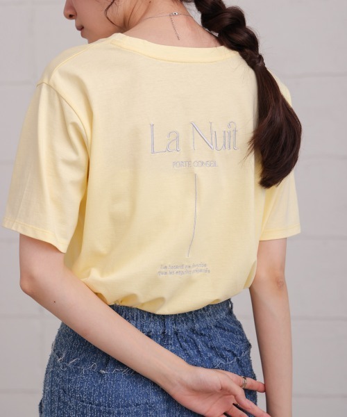 Bab(バブ)の「バックロゴ刺繍半袖Tシャツ(Tシャツ/カットソー・レディース・イエロー/ピンク/オフホワイト/ブラック・M)」の22枚目の写真