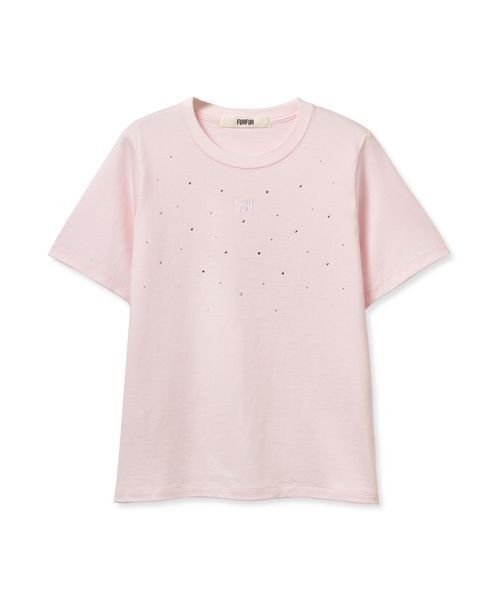 WEB限定】ビジュー付きロゴ刺繍Tシャツ（Tシャツ/カットソー