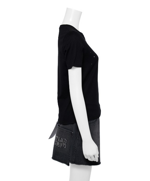 FURFUR(ファーファー)の「【WEB限定】ビジュー付きロゴ刺繍Tシャツ(Tシャツ/カットソー・レディース・ホワイト/ブラック/ピンク・FREE)」の7枚目の写真