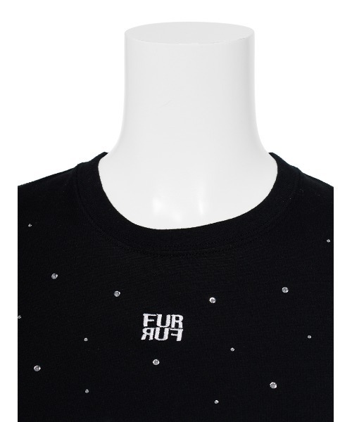 FURFUR(ファーファー)の「【WEB限定】ビジュー付きロゴ刺繍Tシャツ(Tシャツ/カットソー・レディース・ホワイト/ブラック/ピンク・FREE)」の8枚目の写真