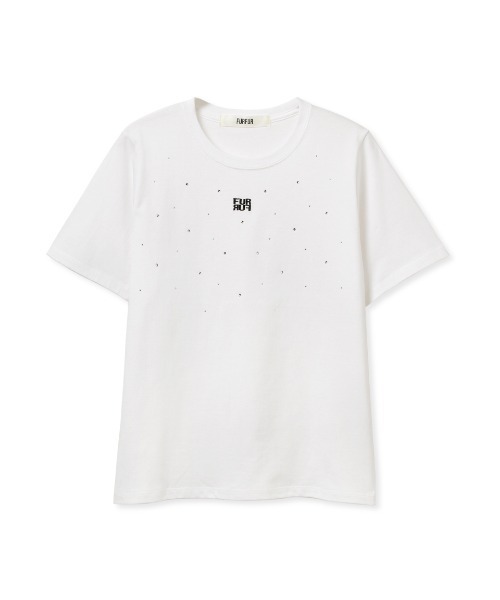 WEB限定】ビジュー付きロゴ刺繍Tシャツ（Tシャツ/カットソー