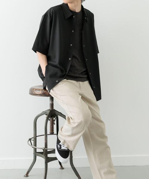 ITEMS URBANRESEARCH（アイテムズ アーバンリサーチ）の「2wayストレッチスナップ半袖シャツ（シャツ/ブラウス・メンズ・ベージュ/ネイビー/グレー/ブラック/ライトベージュ・MEDIUM/LARGE）」の14枚目の写真
