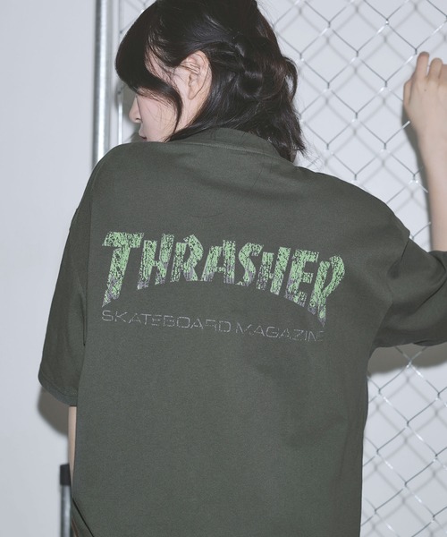 THRASHER(スラッシャー)の「THRASHER×MSG 別注 ボックスシルエット 加工プリント 半袖Tシャツ(Tシャツ/カットソー・メンズ・ブラック/ホワイト/チャコール・S/M/L/XL)」の12枚目の写真