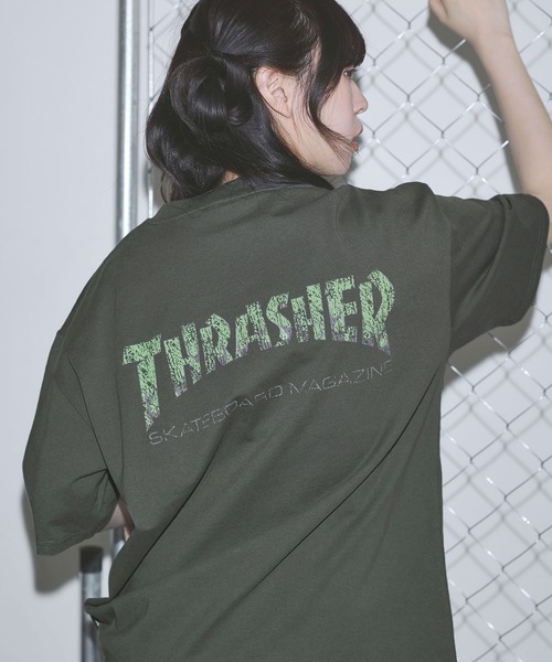 THRASHER(スラッシャー)の「THRASHER×MSG 別注 ボックスシルエット 加工プリント 半袖Tシャツ(Tシャツ/カットソー・メンズ・ブラック/ホワイト/チャコール・S/M/L/XL)」の13枚目の写真