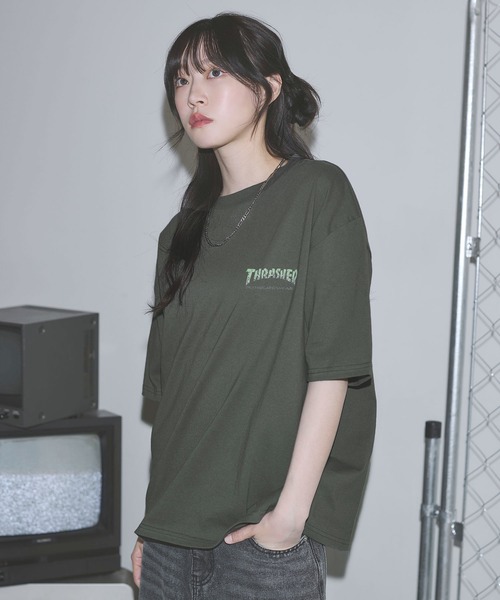 THRASHER(スラッシャー)の「THRASHER×MSG 別注 ボックスシルエット 加工プリント 半袖Tシャツ(Tシャツ/カットソー・メンズ・ブラック/ホワイト/チャコール・S/M/L/XL)」の10枚目の写真