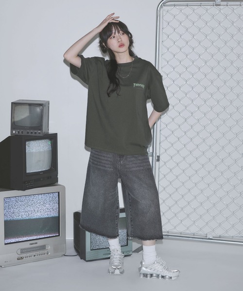 THRASHER(スラッシャー)の「THRASHER×MSG 別注 ボックスシルエット 加工プリント 半袖Tシャツ(Tシャツ/カットソー・メンズ・ブラック/ホワイト/チャコール・S/M/L/XL)」の14枚目の写真