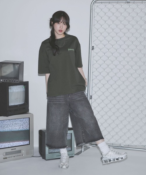 THRASHER(スラッシャー)の「THRASHER×MSG 別注 ボックスシルエット 加工プリント 半袖Tシャツ(Tシャツ/カットソー・メンズ・ブラック/ホワイト/チャコール・S/M/L/XL)」の15枚目の写真