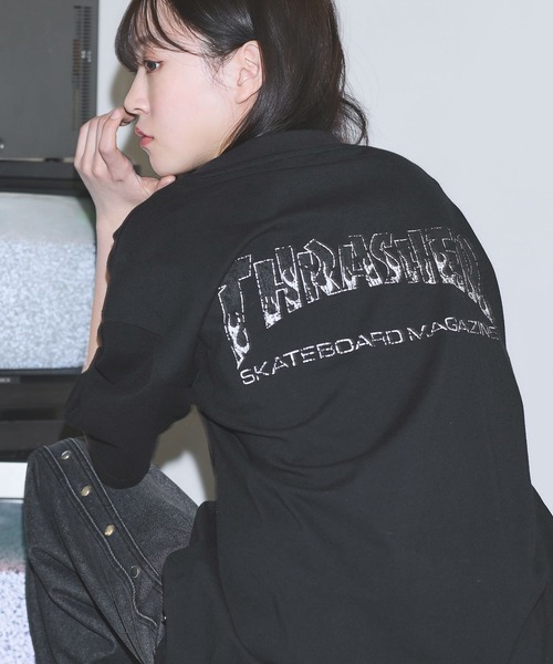 THRASHER(スラッシャー)の「THRASHER×MSG 別注 ボックスシルエット 加工プリント 半袖Tシャツ(Tシャツ/カットソー・メンズ・ブラック/ホワイト/チャコール・S/M/L/XL)」の4枚目の写真