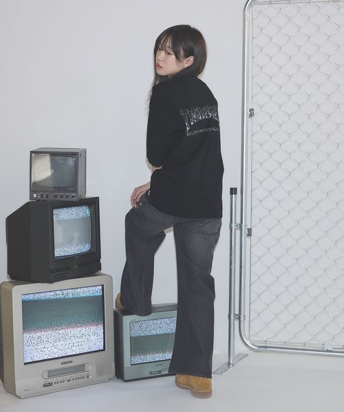 THRASHER(スラッシャー)の「THRASHER×MSG 別注 ボックスシルエット 加工プリント 半袖Tシャツ(Tシャツ/カットソー・メンズ・ブラック/ホワイト/チャコール・S/M/L/XL)」の7枚目の写真