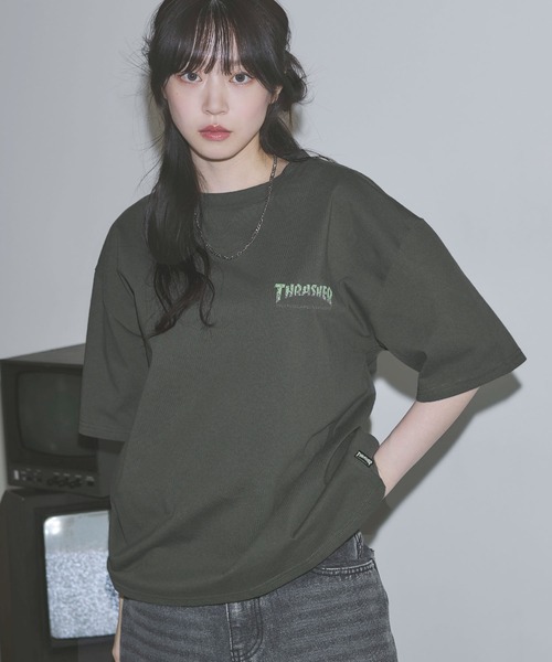 THRASHER(スラッシャー)の「THRASHER×MSG 別注 ボックスシルエット 加工プリント 半袖Tシャツ(Tシャツ/カットソー・メンズ・ブラック/ホワイト/チャコール・S/M/L/XL)」の9枚目の写真
