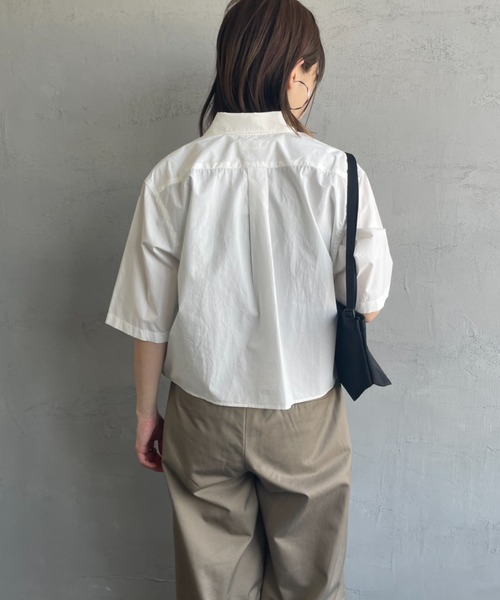 GYMPHLEX（ジムフレックス）の「[GYMPHLEX/ジムフレックス] ボタンダウン タイプライターショートスリーブシャツ（シャツ/ブラウス・レディース・ホワイト/ピンク・12）」の19枚目の写真