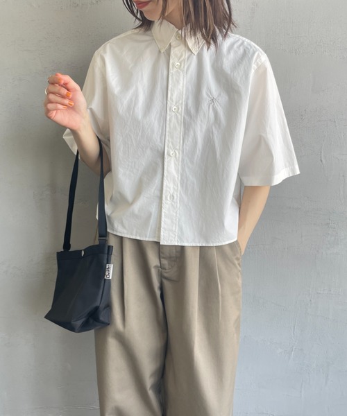 GYMPHLEX（ジムフレックス）の「[GYMPHLEX/ジムフレックス] ボタンダウン タイプライターショートスリーブシャツ（シャツ/ブラウス・レディース・ホワイト/ピンク・12）」の17枚目の写真