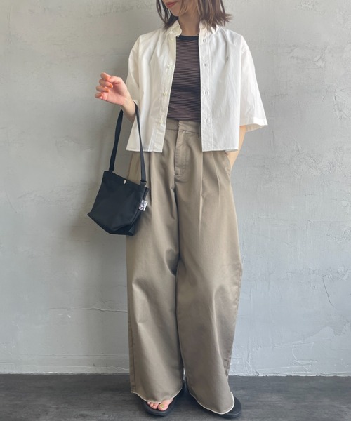 GYMPHLEX（ジムフレックス）の「[GYMPHLEX/ジムフレックス] ボタンダウン タイプライターショートスリーブシャツ（シャツ/ブラウス・レディース・ホワイト/ピンク・12）」の20枚目の写真