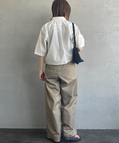 GYMPHLEX（ジムフレックス）の「[GYMPHLEX/ジムフレックス] ボタンダウン タイプライターショートスリーブシャツ（シャツ/ブラウス・レディース・ホワイト/ピンク・12）」の22枚目の写真