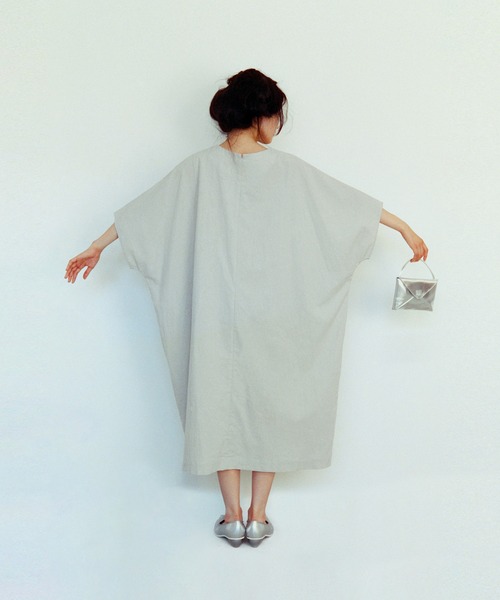 セール】Old linen wool twill farmer dress（ワンピース