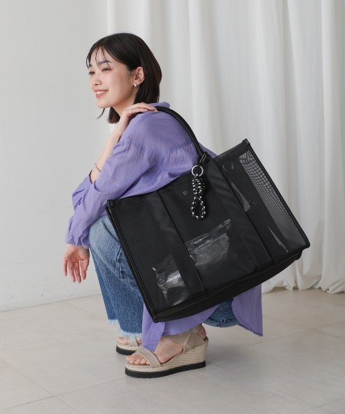 Bou Jeloud(ブージュルード)の「チュールメッシュスクエアトート(トートバッグ・レディース・ブラック・ONESIZE)」の10枚目の写真