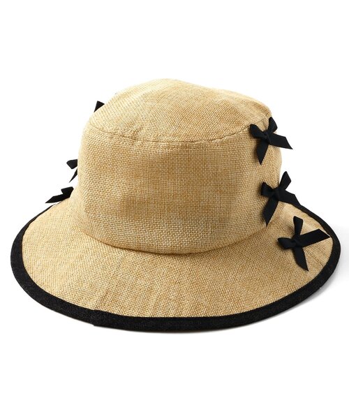 algy（アルジー）の「リボンコンビバケハ（ハット・キッズ・ベージュ・MEDIUM/SMALL）」の5枚目の写真