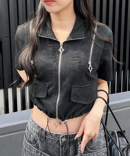 トップス l75 ショルダー ギャザー デザイン トップス