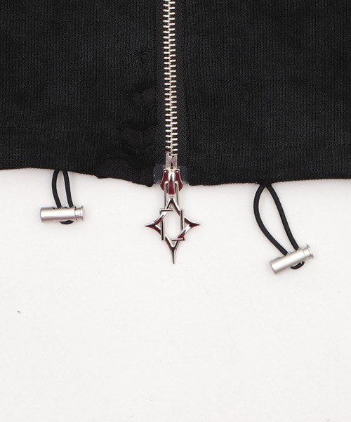 Figments（フィグメンツ）の「半袖クロップドショルダーZIPトップ（シャツ/ブラウス・レディース・ブラック/スミクロ・FREE）」の15枚目の写真