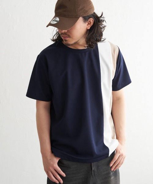 NO NEED(ノーニード)の「タテ切り替えT(Tシャツ/カットソー・メンズ・ホワイト/チャコール/ネイビー・M/L/LL)」の3枚目の写真