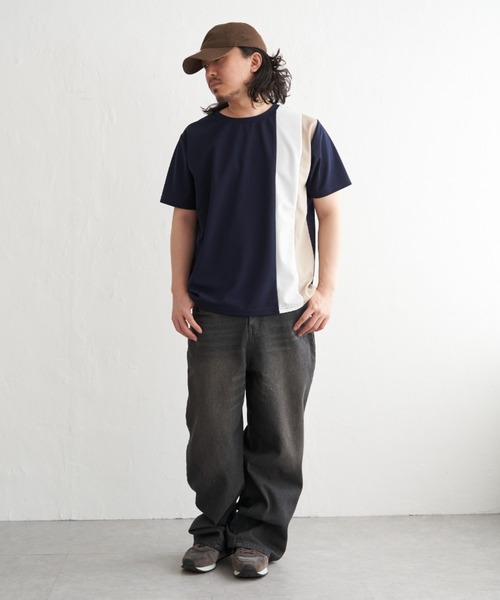 NO NEED(ノーニード)の「タテ切り替えT(Tシャツ/カットソー・メンズ・ホワイト/チャコール/ネイビー・M/L/LL)」の10枚目の写真