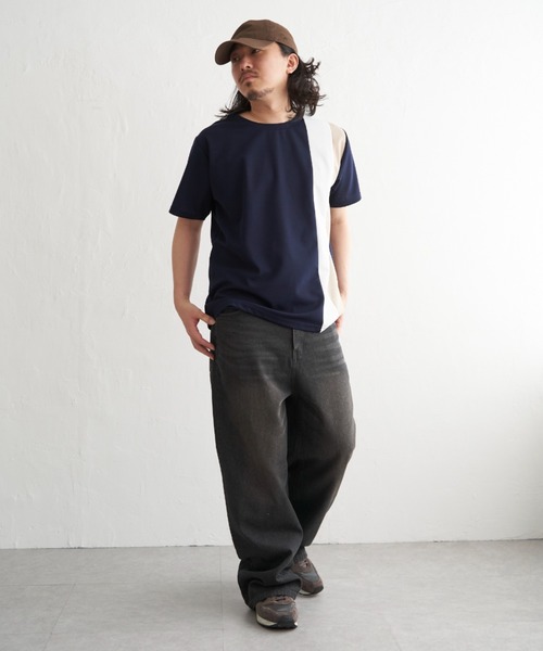 NO NEED(ノーニード)の「タテ切り替えT(Tシャツ/カットソー・メンズ・ホワイト/チャコール/ネイビー・M/L/LL)」の12枚目の写真