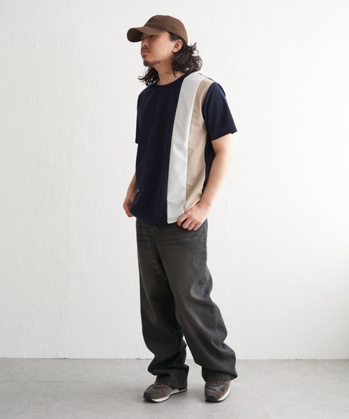 NO NEED(ノーニード)の「タテ切り替えT(Tシャツ/カットソー・メンズ・ホワイト/チャコール/ネイビー・M/L/LL)」の14枚目の写真