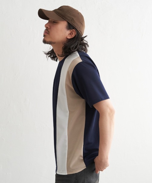 NO NEED(ノーニード)の「タテ切り替えT(Tシャツ/カットソー・メンズ・ホワイト/チャコール/ネイビー・M/L/LL)」の21枚目の写真