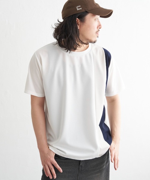 NO NEED(ノーニード)の「タテ切り替えT(Tシャツ/カットソー・メンズ・ホワイト/チャコール/ネイビー・M/L/LL)」の5枚目の写真