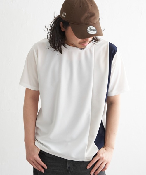 NO NEED(ノーニード)の「タテ切り替えT(Tシャツ/カットソー・メンズ・ホワイト/チャコール/ネイビー・M/L/LL)」の6枚目の写真