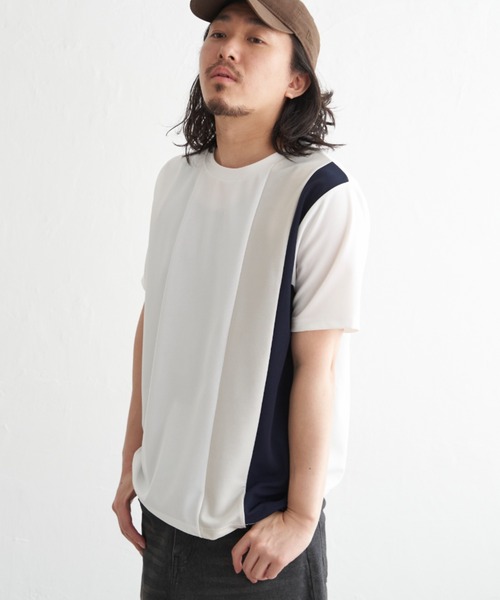 NO NEED(ノーニード)の「タテ切り替えT(Tシャツ/カットソー・メンズ・ホワイト/チャコール/ネイビー・M/L/LL)」の8枚目の写真