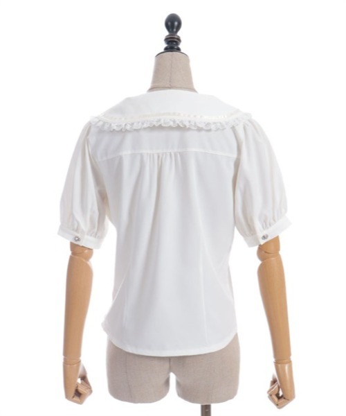 axes femme POETIQUE（アクシーズファムポエティック）の「リボン付チューリップ刺繍ブラウス（シャツ/ブラウス・レディース・キナリ/ネイビー/ラベンダー・MEDIUM）」の12枚目の写真