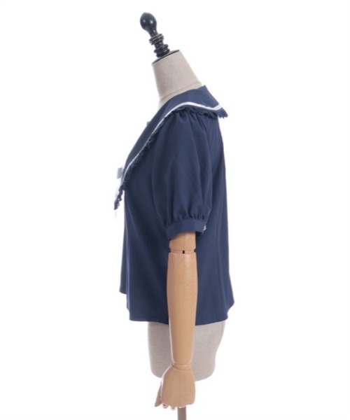 axes femme POETIQUE（アクシーズファムポエティック）の「リボン付チューリップ刺繍ブラウス（シャツ/ブラウス・レディース・キナリ/ネイビー/ラベンダー・MEDIUM）」の18枚目の写真