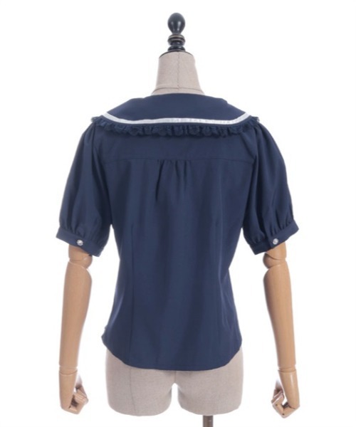 axes femme POETIQUE（アクシーズファムポエティック）の「リボン付チューリップ刺繍ブラウス（シャツ/ブラウス・レディース・キナリ/ネイビー/ラベンダー・MEDIUM）」の19枚目の写真