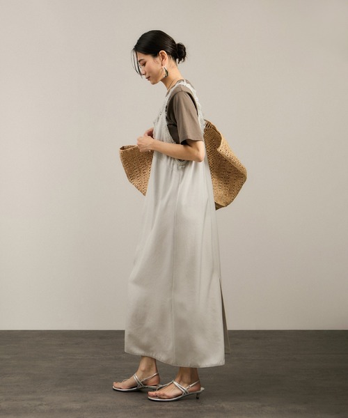 Adam et rope レース裾のミントグリーンドレス M/L】レーストップスヘム裾ドレス（グリーン）DPSET0774の