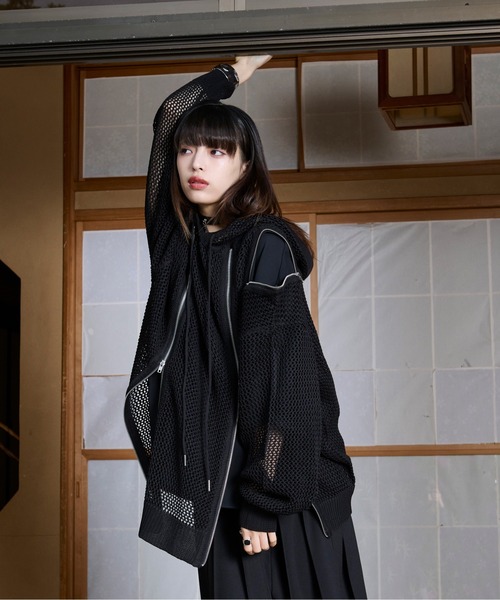 【狐独】メッシュデザインジップフーディ Ellno Loset 狐独】メッシュデザインジップフーディ Ellno Loset - メルカリ