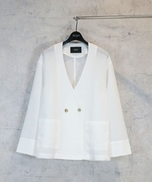 JETSET SOLO PLUS （ジェットセットソロプラス）の「【JETSET SOLO PLUS】シアーリネンライクジャケット（ノーカラージャケット）」