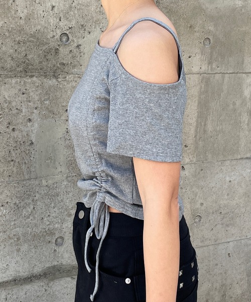 ROGER AND RAW(ロジャーアンドロウ)の「ワンショルダー半袖ドロストトップス(Tシャツ/カットソー・レディース・ホワイト/ブラック/グレー/杢グレー/カーキ・FREE)」の20枚目の写真
