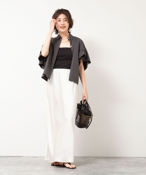 NOLLEY’S（ノーリーズ）の「ラッフルスリーブブラウス（シャツ/ブラウス・レディース・チャコールグレー/ベビーピンク/サックスブルー/ホワイト・38）」の10枚目の写真