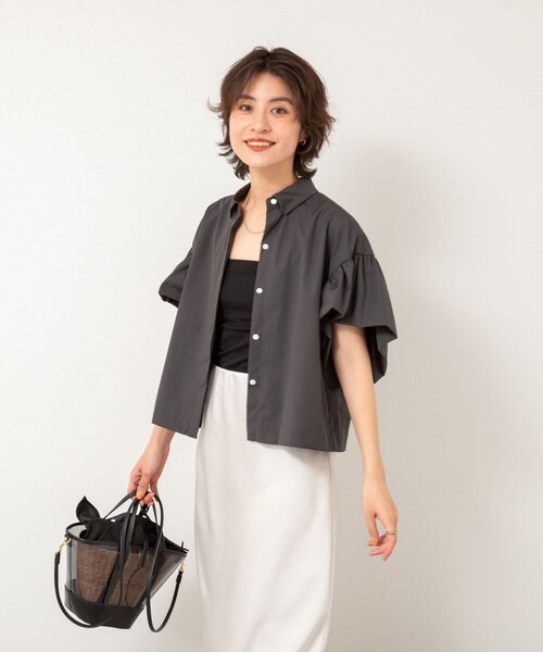 NOLLEY’S（ノーリーズ）の「ラッフルスリーブブラウス（シャツ/ブラウス・レディース・チャコールグレー/ベビーピンク/サックスブルー/ホワイト・38）」の13枚目の写真