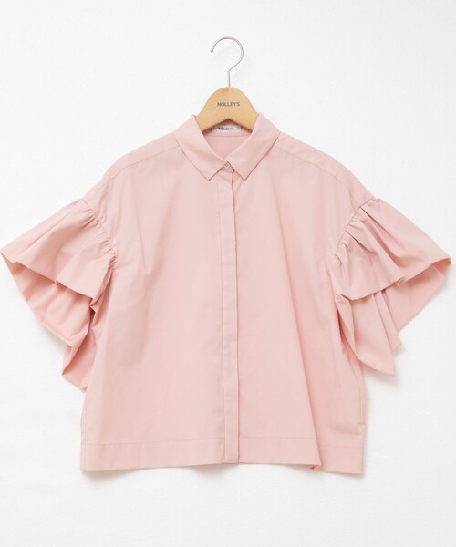 NOLLEY’S（ノーリーズ）の「ラッフルスリーブブラウス（シャツ/ブラウス・レディース・チャコールグレー/ベビーピンク/サックスブルー/ホワイト・38）」の14枚目の写真