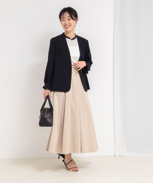 NOLLEY’S Sophi（ノーリーズソフィ）の「【追加】ウォッシャブルタフタタックフレアスカート（スカート・レディース・ブラック/ベージュ・38/36/34）」の15枚目の写真