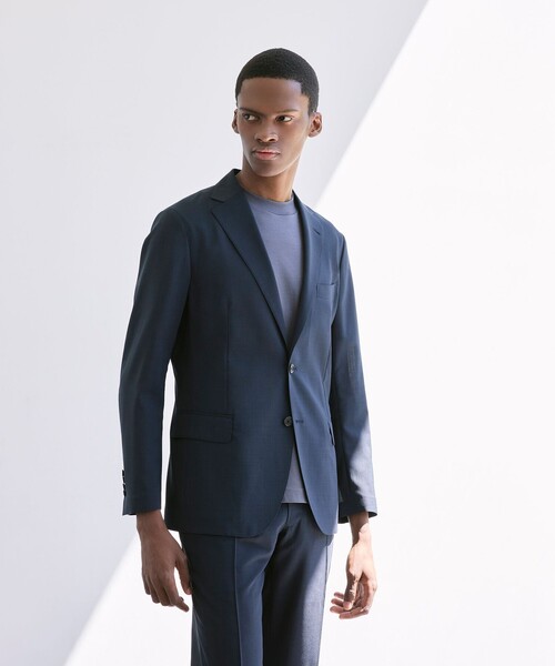 マッキントッシュロンドン セットアップ ポリエステル100% 紺 38／82 FLEX JERSEY】36Gハニカムジャージーセットアップジャケット