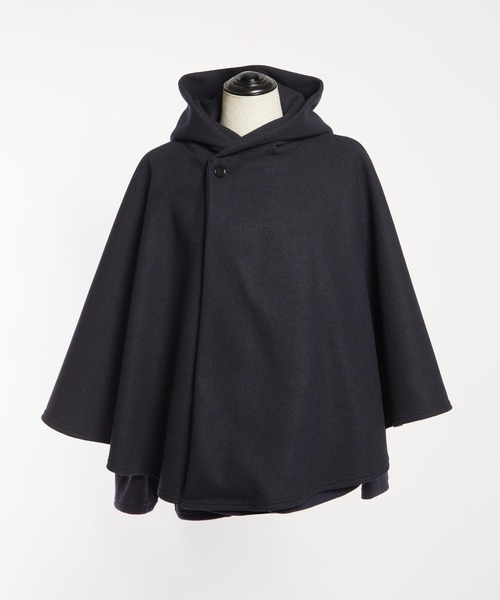 gomme（ゴム）の「ライトWジャージー　ポンチョ（ポンチョ・レディース・ネイビー/ブラック・MEDIUM）」の5枚目の写真