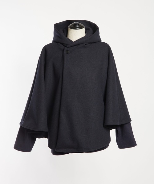 gomme（ゴム）の「ライトWジャージー　ポンチョ（ポンチョ・レディース・ネイビー/ブラック・MEDIUM）」の8枚目の写真